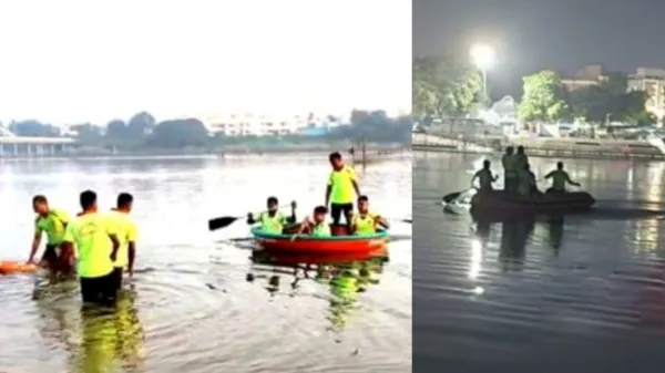 காவிரி ஆற்றில் குளிக்க சென்ற மூன்று மாணவர்கள் மாயம் தேடும் - ஒருவர் காலை மீட்பு