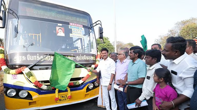 பெல் ஊரகம் - சென்னைக்கு புதிய பேருந்து வழித்தடத்தை அமைச்சர் மகேஷ் பொய்யாமொழி தொடங்கி வைத்தார்